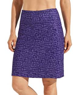 WILLIT Damen 20" Skort Röcke Golf Tennis Knielange Röcke Sportlich Modest Casual Skorts Mit Taschen Kariert M von WILLIT