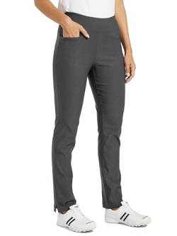 WILLIT Damen Golf Hose Stretch Wanderhose leicht schnell trocknende Outdoorhose Wasserabweisende Sporthose Dunkelgrau 2XL von WILLIT