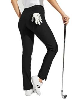 WILLIT Damen Golf Hose Stretch Wanderhose leicht schnell trocknende Outdoorhose Wasserabweisende Sporthose Schwarz 2XL von WILLIT