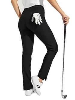 WILLIT Damen Golf Hose Stretch Wanderhose leicht schnell trocknende Outdoorhose Wasserabweisende Sporthose Schwarz M von WILLIT
