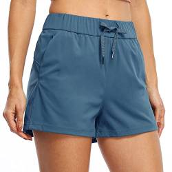 WILLIT Damen Shorts Yoga Lounge Shorts Wandern Aktiv Laufen Shorts Comfy Casual Shorts mit Taschen 2.5" Blaue L von WILLIT