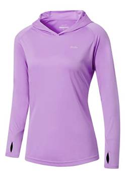 WILLIT Damen UPF 50+ Sonnenschutz Hoodie SPF Shirt Langarm Wandern Angeln Outdoor Shirt Leichter Hoodie Lavendel M von WILLIT