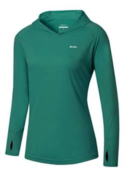 WILLIT Damen UPF 50+ Sonnenschutz Hoodie SPF Shirt Langarm Wandern Fischen Outdoor Shirt Leichter Hoodie Teal L von WILLIT