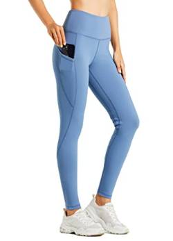 WILLIT Fleece gefütterte Leggings Damen Wasserbeständig Thermohose warme Winterhosen Yogahose Laufhose Strumpfhosen Hohe Taille Smogblau S von WILLIT