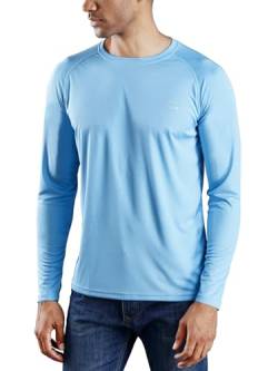 WILLIT Herren Rashguard UV Shirt Swim Shirts Badeshirts UPF 50+ Langarm Shirts Sonnenschutz SPF Wandern Angeln Atmungsaktiv Blau L von WILLIT