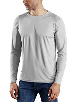 WILLIT Herren Rashguard UV Shirt Swim Shirts Badeshirts UPF 50+ Langarm Shirts Sonnenschutz SPF Wandern Angeln Atmungsaktiv Grau XL von WILLIT