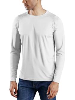 WILLIT Herren Rashguard UV Shirt Swim Shirts Badeshirts UPF 50+ Langarm Shirts Sonnenschutz SPF Wandern Angeln Atmungsaktiv Weiß XL von WILLIT