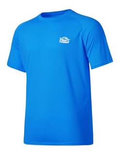 WILLIT Herren Rashguard UV T-Shirt Kurzarm Ärmel Sun Shirt Schwimmshirt UPF 50+ Funktionsshirt Schnelltrocknend Leicht Atmungsaktiv Outdoor Surfen Angeln Royal XL von WILLIT
