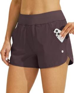 Willit Damen-Badehose, 7,6 cm, mit Slip-Futter, schnelltrocknend, LSF 50+, Wein, Medium von WILLIT