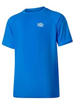Willit Herren Rashguard-Bade-Shirt, LSF 50+, Sonnenschutz-Shirt, kurzärmelig, LSF, schnelltrocknend, Strandhemd, Kurzärmlig – Brillantblau, XXL von WILLIT