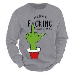 WILMOT Weihnachtspullover Herren und Damen, Ugly Christmas Sweater aus Recycling-Polyester, Weihnachtspulli Unisex, Weihnachts-Pullis Designed in Bayern(Grey,XL) von WILMOT