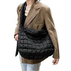 BRIXBEE Damen Handtasche Shopper,Winter Raum Pad Baumwolle Unten Lattic Crossbody Taschen für Büro SchuleTrend Handtaschen Weibliche von WINBST