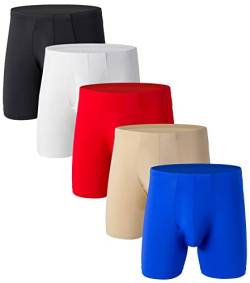 WINDAY Herren-Slip, atmungsaktiv, Eisseide, Sport-inspirierte Unterwäsche, Boxershorts, 5er-Pack gemischte Farben C, X-Large von WINDAY