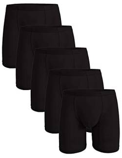 WINDAY Herren Slips Atmungsaktiv Eisseide Sport Inspiriert Unterwäsche Boxer Briefs, 5 Stück schwarz, X-Large von WINDAY