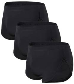 WINDAY Herren boxer unterwäsche, reizvolle boxershorts briefs trunks art unterhose 3-pack Schwarz Large von WINDAY