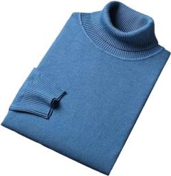 WINDEHAO Premium Rollkragenpullover Slim Fit Dehnbarer Pullover Rollkragenpullover für Herren Langarm High Neck Einfarbig Pullover, blau, M/105/165 von WINDEHAO