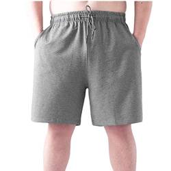 WINDEHAO Sommer Herren Übergröße 3XL-10XL (200 kg) Sweathose, hohe Taille, lose Sport-Jogging-Shorts, lässige Strandshorts (Grau, 8XL) von WINDEHAO