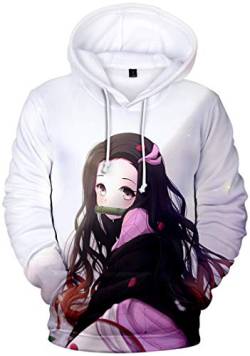 WINKEEY Herren Manga Hoodie Anime Nezuko Cosplay Kapuzenpullover Tanjiro Inosuke Zenitsu Oversized Pulli 3D Druck Fashion Streetwear, 08 M von WINKEEY