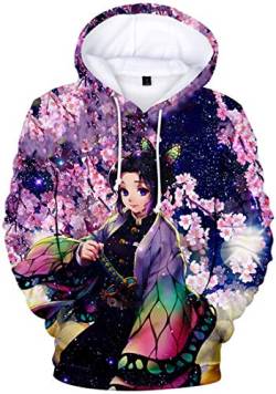 WINKEEY Herren Manga Hoodie Anime Nezuko Cosplay Kapuzenpullover Tanjiro Inosuke Zenitsu Oversized Pulli 3D Druck Fashion Streetwear, 09 M von WINKEEY