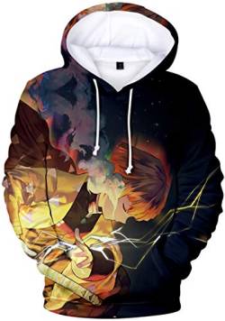 WINKEEY Herren Manga Hoodie Anime Nezuko Cosplay Kapuzenpullover Tanjiro Inosuke Zenitsu Oversized Pulli 3D Druck Fashion Streetwear, 19 S von WINKEEY