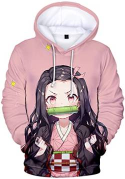 WINKEEY Herren Manga Hoodie Anime Nezuko Cosplay Kapuzenpullover Tanjiro Inosuke Zenitsu Oversized Pulli 3D Druck Fashion Streetwear, 29 4XL von WINKEEY