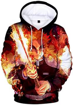 WINKEEY Herren Manga Hoodie Anime Nezuko Cosplay Kapuzenpullover Tanjiro Inosuke Zenitsu Oversized Pulli 3D Druck Fashion Streetwear, 32 S von WINKEEY