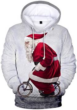WINKEEY Herren Weihnachten Christmas Hoodies Lustige 3D Kapuzenpullover Weihnachtsmann Langarm Sweatshirt für Jungen, 13 XL von WINKEEY