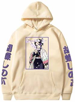 WINKEEY Manga Pullover Frauen Kochou Shinobu Cosplay Kapuzenpullover Nezuko Hoodie Kostüm Langarm Sweatshirt Für Damen, Beige01 3XL von WINKEEY