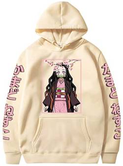 WINKEEY Manga Pullover Frauen Kochou Shinobu Cosplay Kapuzenpullover Nezuko Hoodie Kostüm Langarm Sweatshirt Für Damen, Beige02 L von WINKEEY
