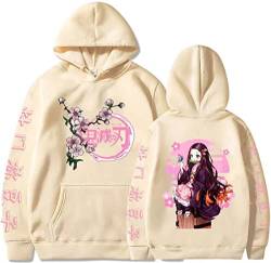 WINKEEY Manga Pullover Frauen Kochou Shinobu Cosplay Kapuzenpullover Nezuko Hoodie Kostüm Langarm Sweatshirt Für Damen, Beige03 XS von WINKEEY