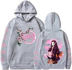 WINKEEY Manga Pullover Frauen Kochou Shinobu Cosplay Kapuzenpullover Nezuko Hoodie Kostüm Langarm Sweatshirt Für Damen, Grau03 M von WINKEEY