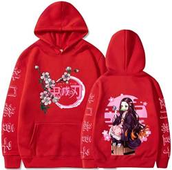 WINKEEY Manga Pullover Frauen Kochou Shinobu Cosplay Kapuzenpullover Nezuko Hoodie Kostüm Langarm Sweatshirt Für Damen, Rot03 M von WINKEEY
