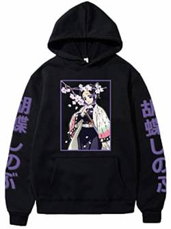 WINKEEY Manga Pullover Frauen Kochou Shinobu Cosplay Kapuzenpullover Nezuko Hoodie Kostüm Langarm Sweatshirt Für Damen, Schwarz01 S von WINKEEY