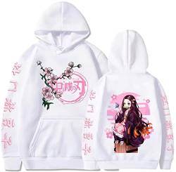 WINKEEY Manga Pullover Frauen Kochou Shinobu Cosplay Kapuzenpullover Nezuko Hoodie Kostüm Langarm Sweatshirt Für Damen, Weiß03 3XL von WINKEEY