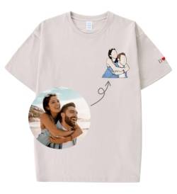 WINKEEY Personalisiertes T-shirt Besticktes Tshirt 100% Baumwolle T-shirt Selbst Gestalten Geschenke für Männer Lustige Personalisierte Geschenke Jahrestag Geschenk Für Ihn Geburtstag Partner Geschenk von WINKEEY