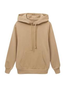 WINKIKI Kids Wear Kinder Teenager Unisex Jungen Madchen Kapuzenpulli Kapuzenpullover Pullover Rundhals Langarm Hoodie aus hochwertiger Baumwolle - Beige hell - 122 von WINKIKI Kids Wear