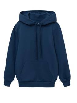 WINKIKI Kids Wear Kinder Teenager Unisex Jungen Madchen Kapuzenpulli Kapuzenpullover Pullover Rundhals Langarm Hoodie aus hochwertiger Baumwolle - Navy - 134 von WINKIKI Kids Wear