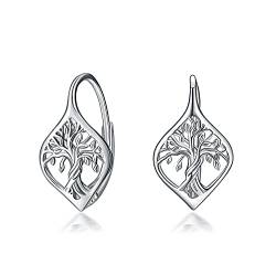 WINNICACA Baum des Lebens Ohrringe für Frauen Ohrstecker Sterling Silber Leverback Schmuck Geschenke für Frauen Teenager Geburtstag von WINNICACA