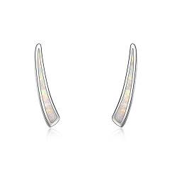 WINNICACA Ear Climber Ohrringe Sterling Silber Weiß Feueropal Ohr Manschette Bar Ohrringe Schmuck Geschenke für Frauen Mädchen Geburtstag von WINNICACA