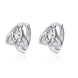 WINNICACA keltische Knoten Ohrringe Sterling Silber Huggie Creolen Ohrringe Geschenke für Frauen Mädchen Muttertag Geburtstag von WINNICACA