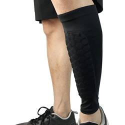 WINOMO Kalb Compression Leg Sleeve Schienbeinschutz Unterstützung Calf Socken für Fußball (schwarz) von WINOMO