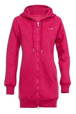 Winshape Damen Lange, kuschelige Hoodie-Jacke J006 mit 2-Wege-Zipper Kapuzenpullover, Deep-Pink, L von WINSHAPE