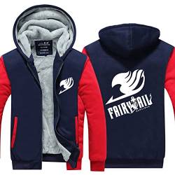 Herren Hoodies Fairy Tail Prints Fleece Futter Sweatshirt Hooed Jacke Herbst Winter Full Zip Coat Anime Fans Casual Outwear Tops mit Taschen,A-Aldult 3XL von WIOSEN