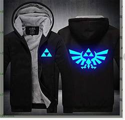 Herren Kapuzenjacken Zelda Legend Game Prints Sweatshirt Warmes Fleece Hoodies Flauschiges Futter Reißverschluss Up Pullover Mäntel Dicker Kapuzenpullover für Jugend Mann,B-Aldult L von WIOSEN