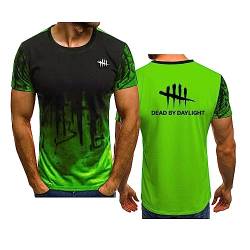 Herren-T-Shirt für Dead Daylight, Bedruckt, Farbverlauf, kurzärmelig, Teenager, lässige Oberteile, Sommer, lockere T-Shirts, Mode, Sport, Training, Sport, Halbarm-Oberteile, Cyan-4XL von WIOSEN