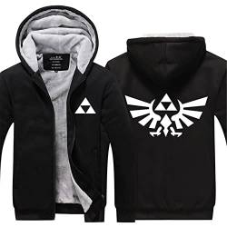 WIOSEN Erwachsene Fleece Hoodies Zelda Legend Spiel Kapuzenmantel Herren Wollreißverschluss Jacken Gepolstertes gefüttertes Sweatshirt Outdoor Workout Hoody Fashion Pullover,C-Aldult XL von WIOSEN