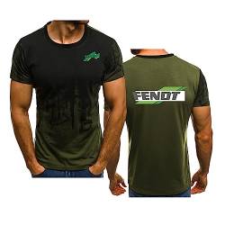 WIOSEN Herren T-Shirts schnell trocknende Oberteile für FENDT bedruckt kurzärmelig Sommer bequem Laufen Gehen T-Shirts Farbverlauf lockeres Oberteil Unisex Milchseide Arbeitskleidung, Green-3XL von WIOSEN