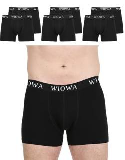 Herren Boxershorts 6er-Pack - Feuchtigkeitsableitendes Baumwollgewebe - Mit Offenem Bund - Atmungsaktiv und Weich (as3, Alpha, l, Regular, Regular, Schwarz) von WIOWA