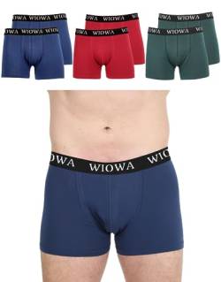 Herren Boxershorts 6er-Pack - Feuchtigkeitsableitendes Baumwollgewebe - Mit Offenem Bund - Atmungsaktiv und Weich (as3, Alpha, xx_l, Regular, Regular, Burgund & Khaki Grün & Indigo) von WIOWA