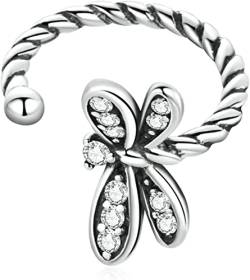 Ohrringe for Frauen, 1 Stück Vintage Sterling Silber Libelle Ohrmanschette for Frauen Ohrclip Schlichter Stil Schmuckset Freundschaftsgeschenk von WIPPWER